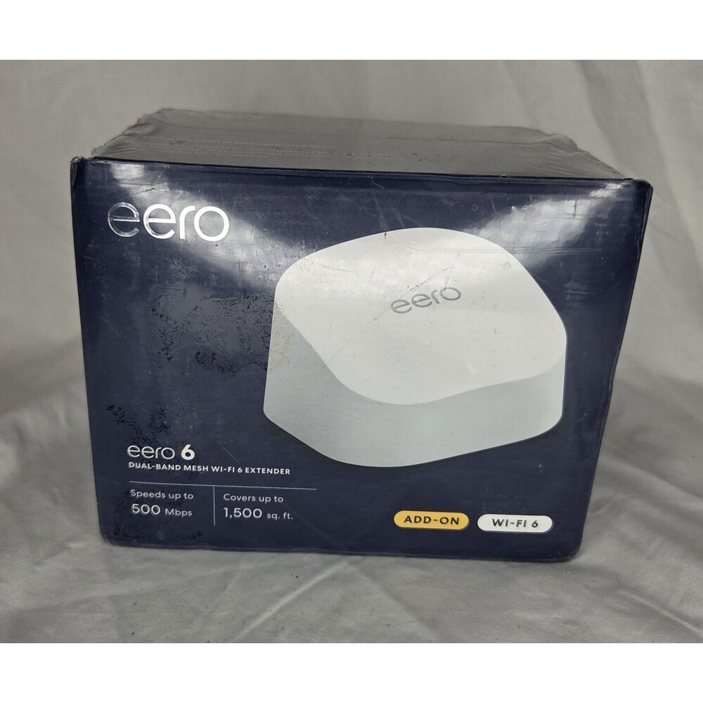 Eero 6 Dual-Band Mesh Wi-Fi 6 Extender 1500 Sq ft 500 mbps Add-On Q010001 New